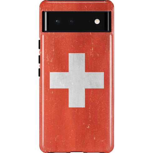 Switzerland Flag Distressed Google Pixel 6 Case